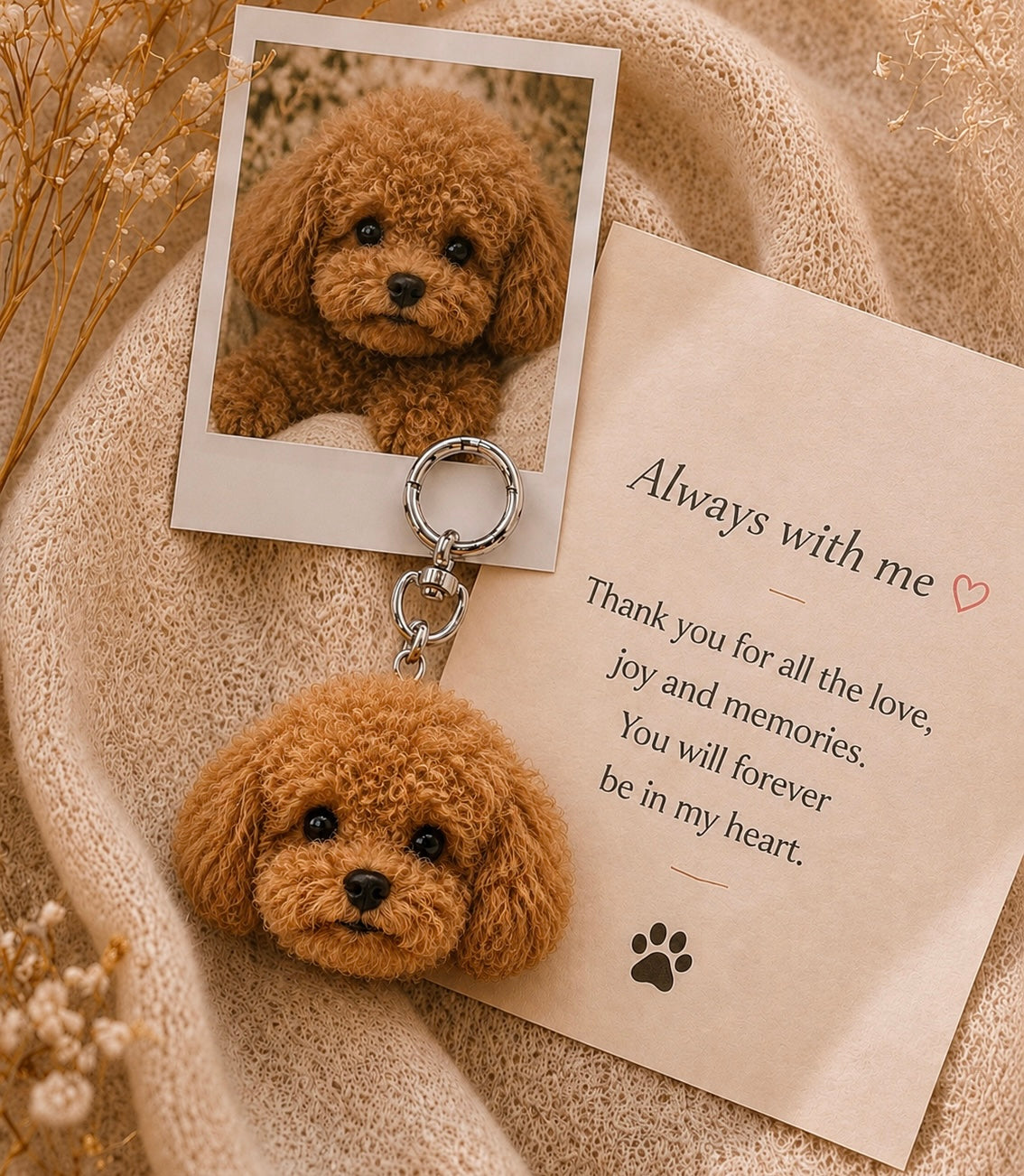 Custom Pet Plush Bag Charm, Personalized Dog Cat Keychain, Pet Memorial Gift