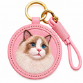 Custom 3D Leather Pet Portrait Keychain, Hand-Carved Bag Tag, Pet Lover Keepsake
