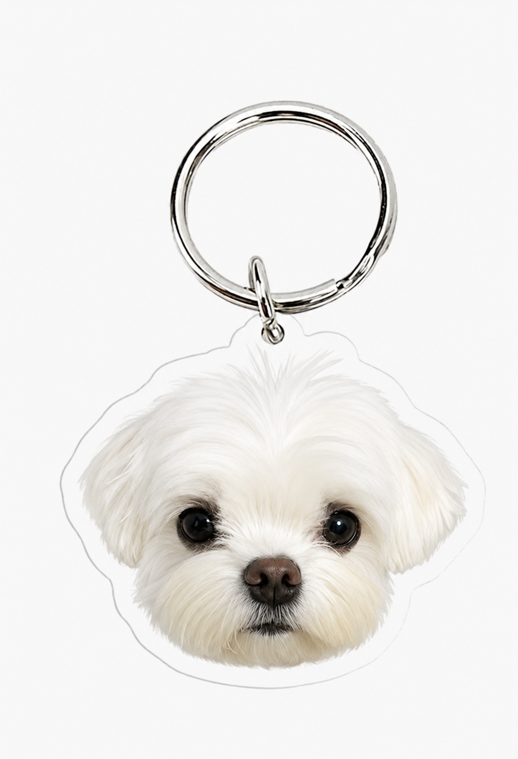 Custom Pet Photo Keychain – Personalized Dog Face Acrylic Keyring