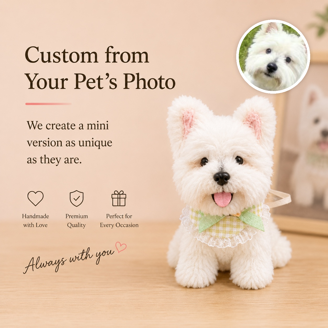 Custom Pet Plush Bag Charm, Personalized Dog Cat Keychain, Pet Memorial Gift